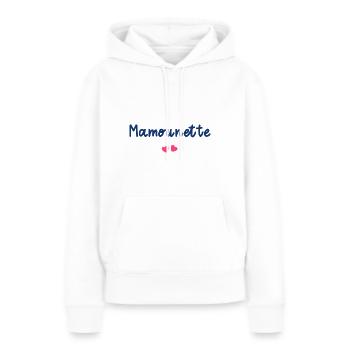 mamounette - Sweat à capuche Premium bio Femme - blanc - Devant - Julia (174cm)