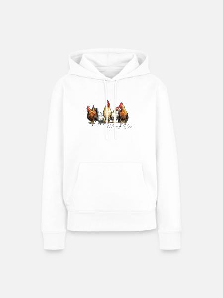 Hühner Flüsterer lustiges Design für Bauer Züchter - Frauen Premium Bio Hoodie - Weiß
