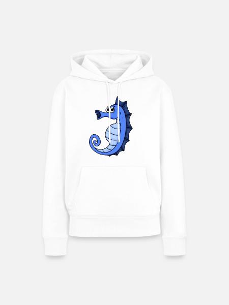 Seepferd - Frauen Premium Bio Hoodie - Weiß