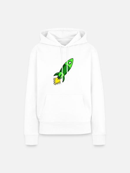 Grüne Rakete - Frauen Premium Bio Hoodie - Weiß