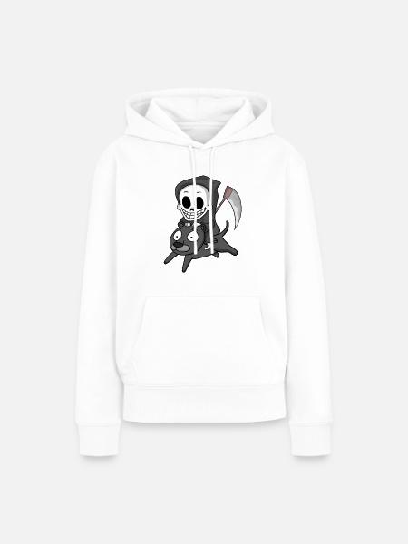 Sensenmann und Schwarzer Panther - Frauen Premium Bio Hoodie - Weiß