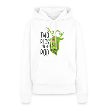 Two Peas in a Pod Valentinstag Verliebt Erbse - Frauen Premium Bio Hoodie - Weiß - Vorne - Julia (174cm)