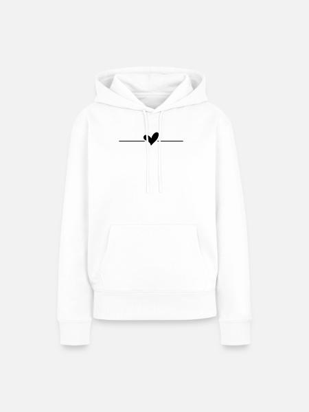 Herz Linie - Frauen Premium Bio Hoodie - Weiß