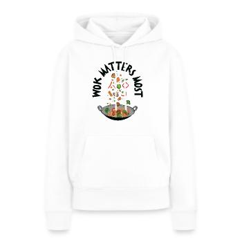 Wok Cuisine asiatique Cuisiner des plats - Sweat à capuche Premium bio Femme - blanc - Devant - Julia (174cm)