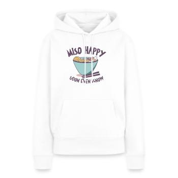 Cuisine asiatique Udon Miso Nouilles asiatiques - Sweat à capuche Premium bio Femme - blanc - Devant - Julia (174cm)