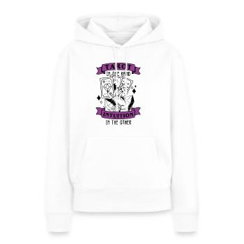 Divination Intuition Tarot Cartes Voyance - Sweat à capuche Premium bio Femme - blanc - Devant - Julia (174cm)