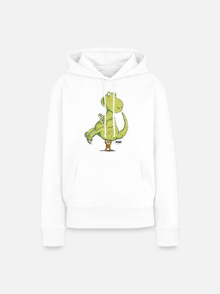 Waches Faultier I Dinosaurier I Dino T-Rex I Fun - Frauen Premium Bio Hoodie - Weiß