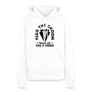 Jour de mariage de célibataire Fate Kisser - Sweat à capuche Premium bio Femme - blanc - Devant - Julia (174cm)