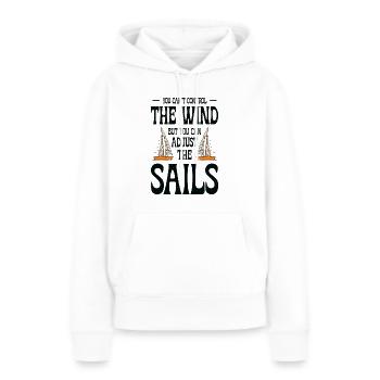 Bateau Voilier Voilier Bateau de sport Bateau à moteur - Sweat à capuche Premium bio Femme - blanc - Devant - Julia (174cm)