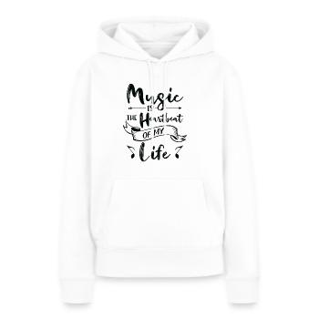 Musik Herzklopfen Musikliebhaber Leben Lieder - Frauen Premium Bio Hoodie - Weiß - Vorne - Julia (174cm)