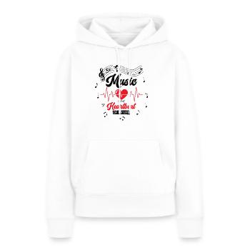 Musik Herzklopfen Musikliebhaber Leben Lieder - Frauen Premium Bio Hoodie - Weiß - Vorne - Julia (174cm)