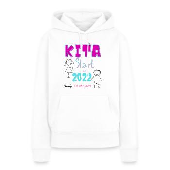 KITA Start - Frauen Premium Bio Hoodie - Weiß - Vorne - Julia (174cm)