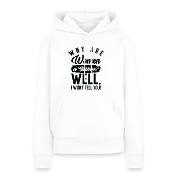 Drôles de femmes si têtues Entêtement hilarant - Sweat à capuche Premium bio Femme - blanc - Devant - Julia (174cm)