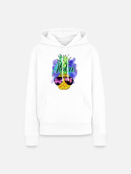Aloha Ananas - Frauen Premium Bio Hoodie - Weiß