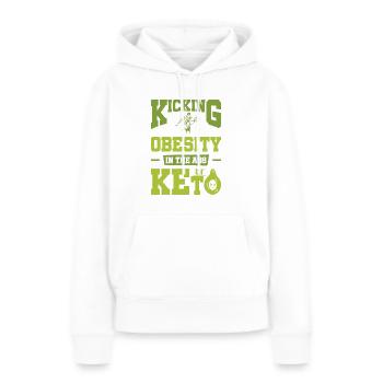 Keto-Diät Ketogene Ernährung Diätassistent - Frauen Premium Bio Hoodie - Weiß - Vorne - Julia (174cm)