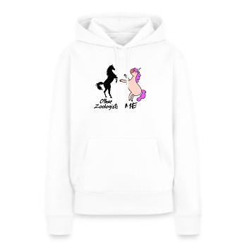 Zoologiste Licorne Mythique Zoo Animaux Zoologie - Sweat à capuche Premium bio Femme - blanc - Devant - Julia (174cm)