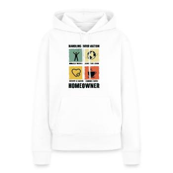 Neuer Hauseigentümer Informationen zum Umgang mit - Frauen Premium Bio Hoodie - Weiß - Vorne - Julia (174cm)