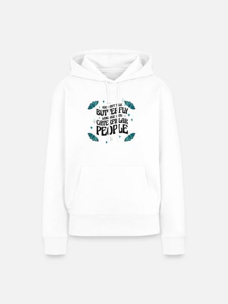 Himmlische Kunst Schmetterling Sprechendes - Frauen Premium Bio Hoodie - Weiß