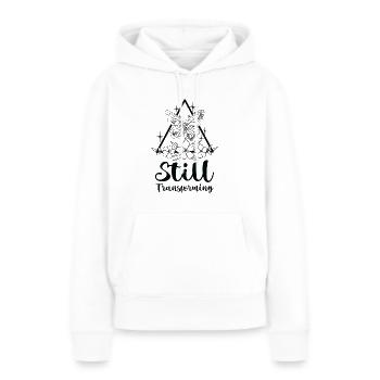 Himmlischer Schmetterling Transforming Galaxy - Frauen Premium Bio Hoodie - Weiß - Vorne - Julia (174cm)
