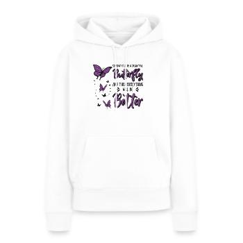 Himmlischer Schmetterling Mystische - Frauen Premium Bio Hoodie - Weiß - Vorne - Julia (174cm)