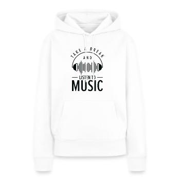 Serenity Music Lover Entspannende Pause - Frauen Premium Bio Hoodie - Weiß - Vorne - Julia (174cm)