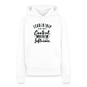Leadership Sagesse Citations Guide Inspirer - Sweat à capuche Premium bio Femme - blanc - Devant - Julia (174cm)