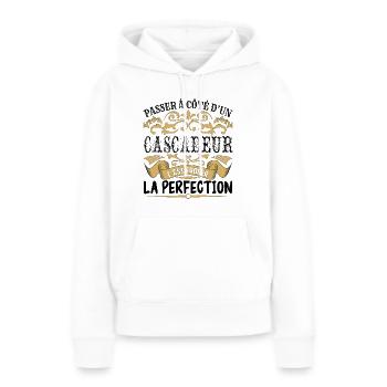 Cascadeur | le Meilleur cadeau Cascadeur - Sweat à capuche Premium bio Femme - blanc - Devant - Julia (174cm)