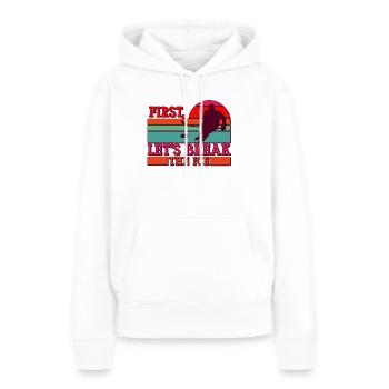 Joueur de hockey sur glace Amateur de sport Jeu de mots - Sweat à capuche Premium bio Femme - blanc - Devant - Julia (174cm)