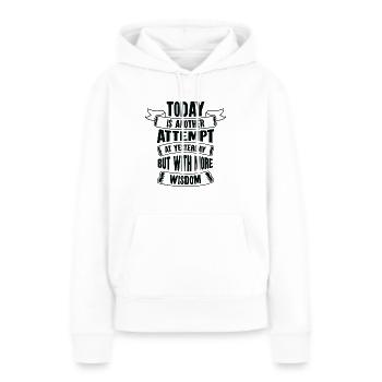 Connaissance motivatrice de la sagesse motivationnelle - Sweat à capuche Premium bio Femme - blanc - Devant - Julia (174cm)