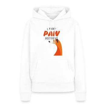 Ich treffe Pfotenentscheidungen, ich treffe schlechte Entscheidungen Hundeliebhaber - Frauen Premium Bio Hoodie - Weiß - Vorne - Julia (174cm)