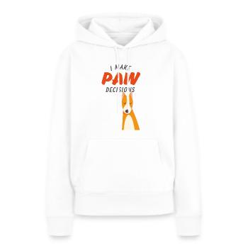 Ich treffe Pfotenentscheidungen, ich treffe schlechte Entscheidungen Hundeliebhaber - Frauen Premium Bio Hoodie - Weiß - Vorne - Julia (174cm)