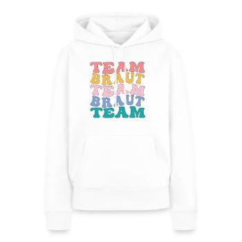 Hippie Team Braut Tshirt JGA - Frauen Premium Bio Hoodie - Weiß - Vorne - Julia (174cm)