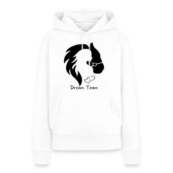 Cheval avec fille - Sweat à capuche Premium bio Femme - blanc - Devant - Julia (174cm)