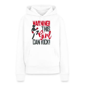 kick! Kickboxing Slogan Boxing - Women’s Premium Organic Hoodie - white - Front - Julia (174cm)