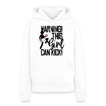 kick! Kickboxing Slogan Boxing - Women’s Premium Organic Hoodie - white - Front - Julia (174cm)
