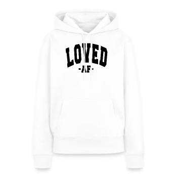 LOVED AF VALENTINE'S DAY TAG SPRUCH MÄNNER FRAUEN - Frauen Premium Bio Hoodie - Weiß - Vorne - Julia (174cm)