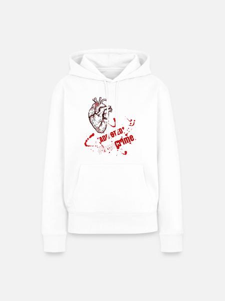 Herzblut True Crime - Frauen Premium Bio Hoodie - Weiß
