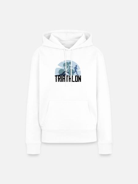 Triathlon Laufen - Frauen Premium Bio Hoodie - Weiß