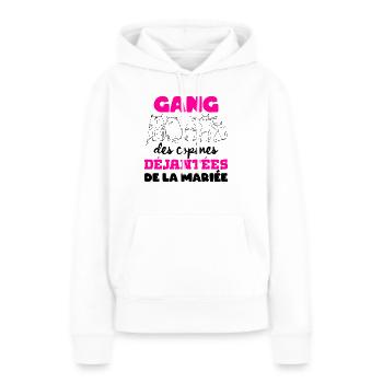 Gang de la future mariée Cadeau EVJF Jeune Fille - Sweat à capuche Premium bio Femme - blanc - Devant - Julia (174cm)