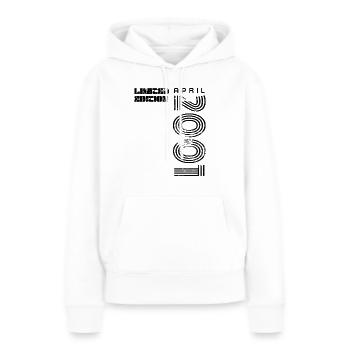 2001 - Frauen Premium Bio Hoodie - Weiß - Vorne - Julia (174cm)