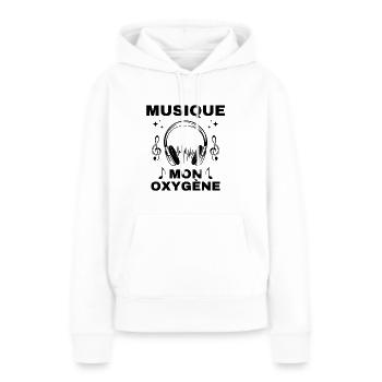 Musique mon oxygène - Sweat à capuche Premium bio Femme - blanc - Devant - Julia (174cm)