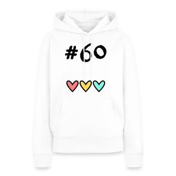 60 JAHRE. 60-JÄHRIGES JUBILÄUM. GEBURTSTAG 60 JAHRE. 60 - Frauen Premium Bio Hoodie - Weiß - Vorne - Julia (174cm)