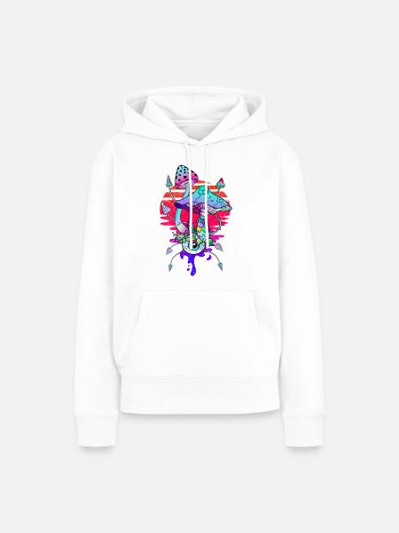 Psychedelische Zauberpilze Vaporwave - Frauen Premium Bio Hoodie - Weiß
