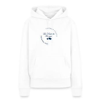 La Moustache Française - Cercle / Original (torse) - Sweat à capuche Premium bio Femme - blanc - Devant - Julia (174cm)