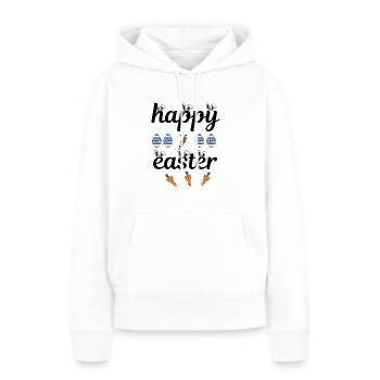 Happy Easter - Sweat à capuche Premium bio Femme - blanc - Devant - Julia (174cm)