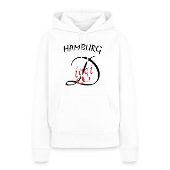 Hamburg Hafenstadt Perle - Frauen Premium Bio Hoodie - Weiß - Vorne - Julia (174cm)