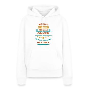Niemand ist perfekt Gamer Retro - Frauen Premium Bio Hoodie - Weiß - Vorne - Julia (174cm)