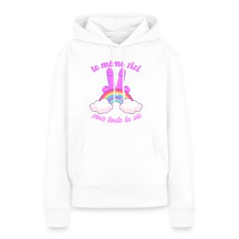 idée Cadeau EVJF Future Mariée Humour Zizi Bride - Sweat à capuche Premium bio Femme - blanc - Devant - Julia (174cm)
