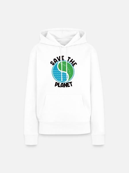 Save The Planet - Frauen Premium Bio Hoodie - Weiß