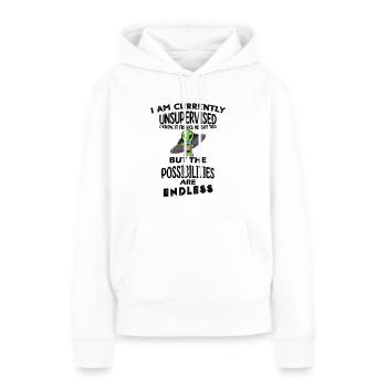 Je ne suis actuellement pas supervisé - Sweat à capuche Premium bio Femme - blanc - Devant - Julia (174cm)
